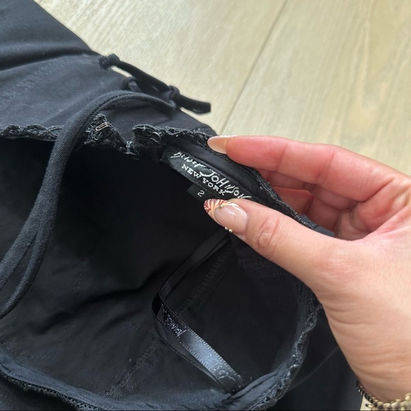 Vintage Betsey Johnson Black Midi Dress Halter Lace Size 2 - Picture 2 of 4